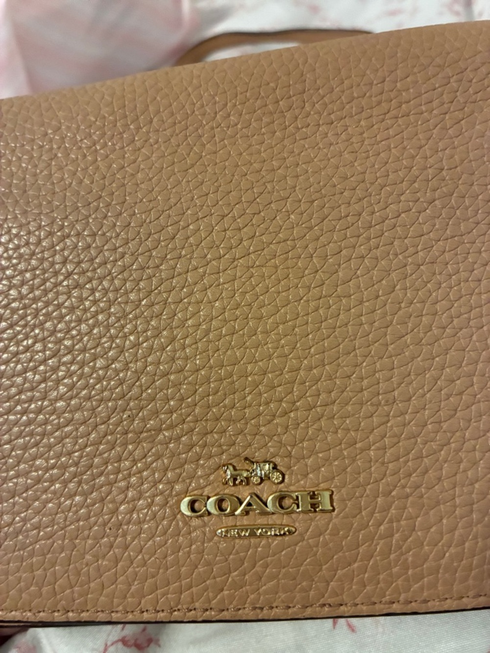 Coach Pebbled‎ Leather Crossbody in Tan Camel - Picture 3 of 10